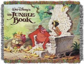 img 1 attached to 🐵 Disney's The Jungle Book, 'King Louie' Tapestry Throw Blanket, 48" x 60", Multi Color