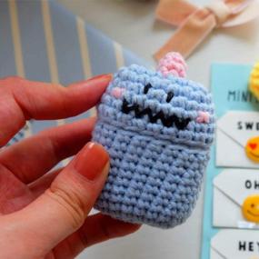 img 2 attached to Protect Your AirPods In Style With MIRKOO'S Cute Handmade Knitted Little Dinosaur Case Cover