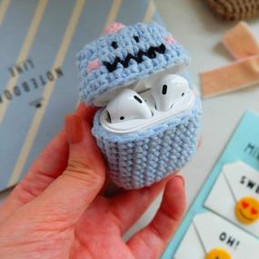 img 1 attached to Protect Your AirPods In Style With MIRKOO'S Cute Handmade Knitted Little Dinosaur Case Cover