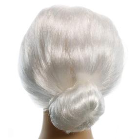 img 2 attached to White Granny Wig For Adults & Kids - Skeleteen Old Lady Costume Accessories With Bun