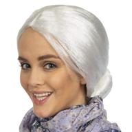 белый парик бабушки для взрослых и детей - аксессуары для костюма старушки skeleteen с пучком логотип