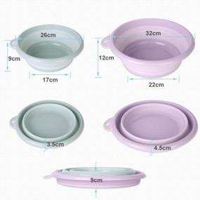 img 3 attached to Multi-Purpose Collapsible Wash Basin 2 Pack - Portable Dish Basin With Hanging Hole For Camping, Hiking And Home Use (Purple + Green)