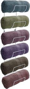 img 4 attached to White Wall Mounted Towel Rack Holder - Sorbus Storage Organizer For Linens