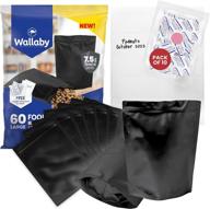 60-pack mylar gusset bag bundle (7.5 mil - 10" x 14") stand-up zipper pouches with 400cc oxygen absorbers & labels for long term food storage solutions – matte black logo