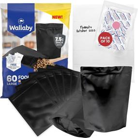 img 4 attached to 60-Pack Mylar Gusset Bag Bundle (7.5 Mil - 10" X 14") Stand-Up Zipper Pouches With 400Cc Oxygen Absorbers & Labels For Long Term Food Storage Solutions – Matte Black