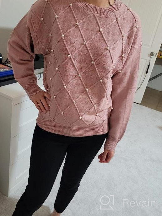 img 1 attached to Fashionable Women'S Long Sleeve Ribbed Knit Pearl Sweater Pullover By Miessial review by Patrick Alexander