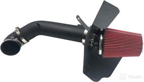 img 4 attached to 🔥 High Performance 4-Inch Cold Air Intake Filter Kit & Heat Shield - Fits 2009-2014 Silverado 1500, GMC Sierra 1500, Yukon, Cadillac Escalade ESV EXT (Black & Red)