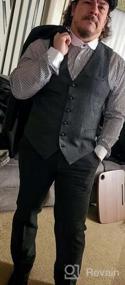 img 7 attached to Upgrade Your Style With VOBOOM'S Slim Fit Herringbone Tweed Men'S Suit Vest