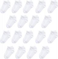 детские спортивные носки до щиколотки - janegio 18 пар низких носков с половинной подушкой для мальчиков и девочек логотип