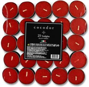 img 3 attached to COCODOR Scented Tealight Candles / Black Cherry / 25 Pack / 4-5 Hour Extended Burn Time / Made In Italy, Cotton Wick, Scented Home Deco, Fragrance, Mother'S Day