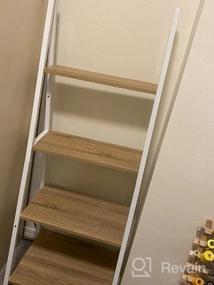 img 6 attached to 4NM Industrial 4-Tier Ladder Shelf: Multifunctional Storage Rack Shelves For Books, Plants & More - Brown And Black