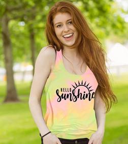 img 2 attached to Women'S Sleeveless Graphic Funny Tank Top - JINTING Hello Sunshine Letter Print