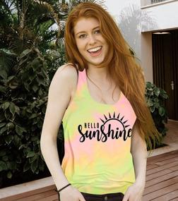 img 1 attached to Women'S Sleeveless Graphic Funny Tank Top - JINTING Hello Sunshine Letter Print