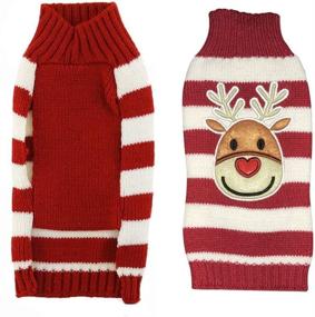 img 3 attached to NACOCO Dog Reindeer Sweaters: Festive Christmas and New Year Pet Clothes for Small Dogs and Cats