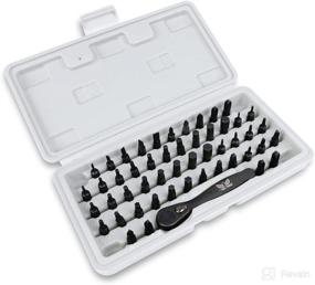 img 2 attached to 🔧 Compact Mini Ratchet Set: 50 Bits with Right Angle & Low Profile Clearance - Hex, Square, Pozidrive, Phillips, Torx Slotted, Triangle - Included Screwdriver Bits for All Precision Jobs