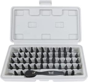 img 3 attached to 🔧 Compact Mini Ratchet Set: 50 Bits with Right Angle & Low Profile Clearance - Hex, Square, Pozidrive, Phillips, Torx Slotted, Triangle - Included Screwdriver Bits for All Precision Jobs