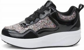 img 1 attached to PPXID Women'S Sequin Platform Sneakers - Lightweight Non-Slip Running Shoes For Fashionable Walking