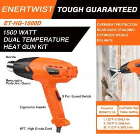 img 3 attached to Enertwist 1500W Heat Gun Kit: Dual Temperature Hot Air Gun With 4 Nozzle Attachments For Shrink Wrapping, Paint Removal, And More - ET-HG-1500D