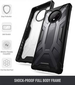 img 1 attached to OnePlus 7T Case By Poetic - Premium Hybrid Protective Clear Bumper Cover, Military Grade Drop Tested Affinity Series For OnePlus 7T (2019) Frost Clear/Black