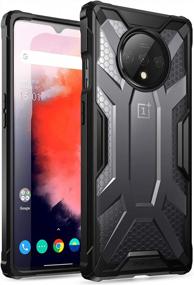 img 4 attached to OnePlus 7T Case By Poetic - Premium Hybrid Protective Clear Bumper Cover, Military Grade Drop Tested Affinity Series For OnePlus 7T (2019) Frost Clear/Black