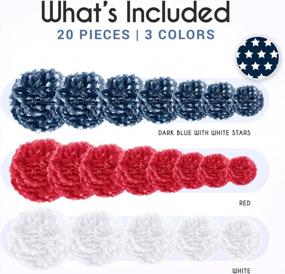 img 3 attached to 20-Piece Tissue Pom Pom Party Kit – Easy To Assemble Decorations For Birthday, Graduation & 4Th Of July – American Flag, Red, White & Blue Theme By EpiqueOne