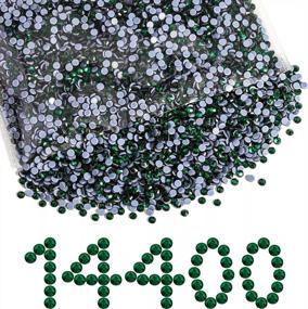 img 4 attached to Beadsland Emerald Hotfix Rhinestones Bulk - 14400Pcs Of SS10 (2.7-2.9Mm) Green Hot Fix Rhinestones For DIY Crafts And Clothing Decoration