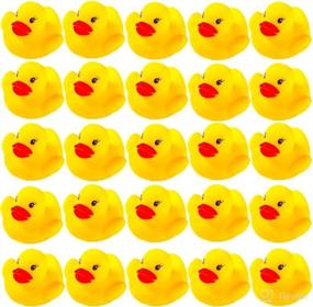 img 1 attached to DZTIAN 31-Piece Float & Squeak Mini Rubber Duck Baby Bath Ducky Sound Shower Toys for Kids, Celebrating the Joy of Children