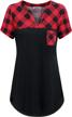 moqivgi women's v-neck hi-low hem tops w/ pocket - short sleeve patchwork blouse logo