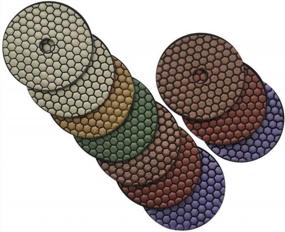 img 1 attached to Complete Set Of 6 Stone Polishing Pads (50-3000 Grit) For Granite, Marble, And Concrete Surfaces