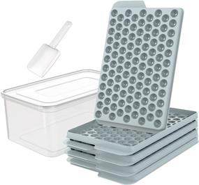 img 4 attached to Miaowoof Mini Ice Cube Trays With Easy Release, 104X4 PCS Ice Ball Mold For Chilling Drinks, Coffee, Juice, And Cocktails, Includes Bin & Ice Scoop For Crushed Ice, 0.6In Small Ice Maker For Freezer