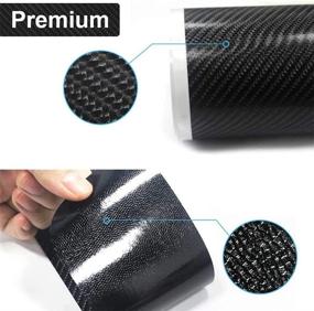 img 2 attached to 🚗 Kaiweiqin 4Pcs Car Door Sill Scuff Plate Cover for Nissan Rogue - Carbon Fiber Sticker Threshold Door Entry Guard Decorative Blue with Welcome Pedal Protection