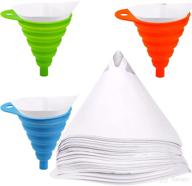 🎨 efficient paint strainers by hedume - 300 pieces, cone shaped fine nylon mesh with 3 pack silicone funnel filter логотип