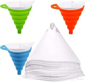 img 4 attached to 🎨 Efficient Paint Strainers by Hedume - 300 Pieces, Cone Shaped Fine Nylon Mesh with 3 Pack Silicone Funnel Filter