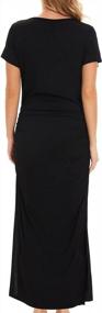 img 1 attached to Stylish Split Maternity Dress With Ruched Short Sleeves For Pregnant Women By Smallshow