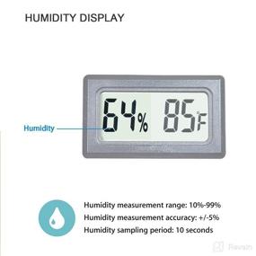 img 2 attached to 🌡 Veanic 4-Pack Mini Digital Thermometer Hygrometer Meters Gauge - Large Number Display, Fahrenheit Temperature (℉), Humidity for Home, Office, Humidors, Jars, Incubators, Guitar Cases