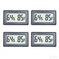 🌡 veanic 4-pack mini digital thermometer hygrometer meters gauge - large number display, fahrenheit temperature (℉), humidity for home, office, humidors, jars, incubators, guitar cases logo