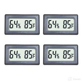 img 4 attached to 🌡 Veanic 4-Pack Mini Digital Thermometer Hygrometer Meters Gauge - Large Number Display, Fahrenheit Temperature (℉), Humidity for Home, Office, Humidors, Jars, Incubators, Guitar Cases