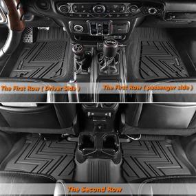 img 3 attached to 🚗 KEYOOG Fit for 2018-2021 Jeep Wrangler JL 4-Door Unlimited Models, Black TPE All-Weather Car Floor Mats, Interior Accessories with 1st and 2nd Row Coverage, Compatible with JL Body Style (Not JK)