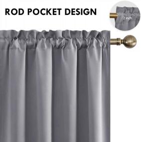 img 1 attached to Transform Your Room With DWCN Grey Blackout Curtains - Insulated, Private, Energy-Saving Window Drapes, 52 X 63 Inches, Set Of 2. Perfect For Living Rooms & Bedrooms.