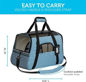 img 3 attached to SEO-Friendly Airline Approved Pet Carrier - Soft-Sided Carriers for Small to Medium Cats and Dogs: Ideal for Airplane 🐾 Travel, On-Board Under Seat Carrying Bag with Detachable Fleece Bolster Bed - Perfect for Kitten, Cat, Puppy, and Dog Taxi