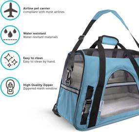 img 2 attached to SEO-Friendly Airline Approved Pet Carrier - Soft-Sided Carriers for Small to Medium Cats and Dogs: Ideal for Airplane 🐾 Travel, On-Board Under Seat Carrying Bag with Detachable Fleece Bolster Bed - Perfect for Kitten, Cat, Puppy, and Dog Taxi