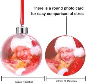 img 3 attached to Set Of 10 Clear Acrylic Photo Ball Ornaments (80Mm) With Silver Caps And Red Lanyards For Christmas Tree Decorating And Photo Display