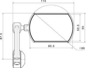 img 2 attached to 🌙 Lunar Mirror with Rizoma Design, Matte Black - Includes Mounting Adapter (BS315BM/LP200B)