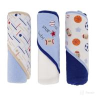 👶 cudlie buttons & stitches all star baby print 3 pack rolled/carded hooded towels: perfect for baby boys (gs71720) logo