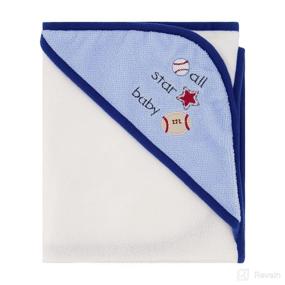 img 1 attached to 👶 Cudlie Buttons & Stitches All Star Baby Print 3 Pack Rolled/Carded Hooded Towels: Perfect for Baby Boys (GS71720)