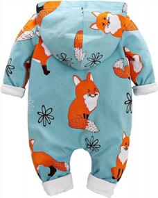 img 3 attached to Stylish Fox Design Long-Sleeve Hooded Jumpsuit for Baby - Baby Zipper Clothes