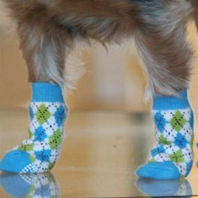 img 1 attached to 🧦 Non-Skid Anti-Slip Dog Sole Socks: 100% Cotton & Machine Washable - DOGGIE DESIGN