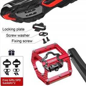 img 2 attached to Fooker Aluminum Mountain Bike Pedals With Reflectors - 3 Bearing Flat Platform Compatible With SPD Dual Function Sealed Clipless Cleats For Road, MTB, And Mountain Bikes.