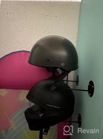 img 7 attached to Черный 3-х комплектный настенный держатель для шлема с крючками для мотоциклетных аксессуаров, пальто, шапок и кепок - TIHOOD