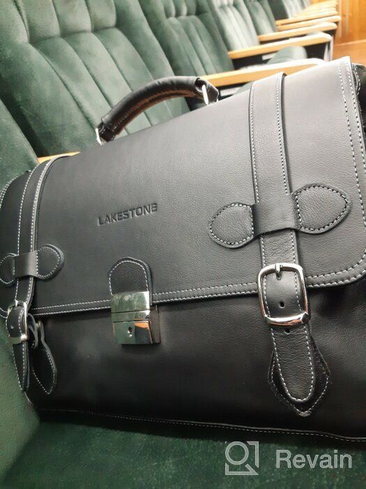 img 1 attached to Briefcase men LAKESTONE Belmont, genuine leather, black review by Doyun Park ᠌